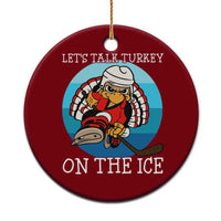 Lets Talk Turkey On The Ice Ceramic Ornament Retro Ocean Blue Ice Hockey Gift - Wonder Print Shop