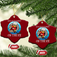 Lets Talk Turkey On The Ice Ceramic Ornament Retro Ocean Blue Ice Hockey Gift - Wonder Print Shop