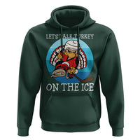 Lets Talk Turkey On The Ice Hoodie Retro Ocean Blue Ice Hockey Gift - Wonder Print Shop
