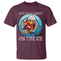 Lets Talk Turkey On The Ice T Shirt Retro Ocean Blue Ice Hockey Gift - Wonder Print Shop
