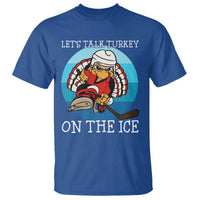 Lets Talk Turkey On The Ice T Shirt Retro Ocean Blue Ice Hockey Gift - Wonder Print Shop