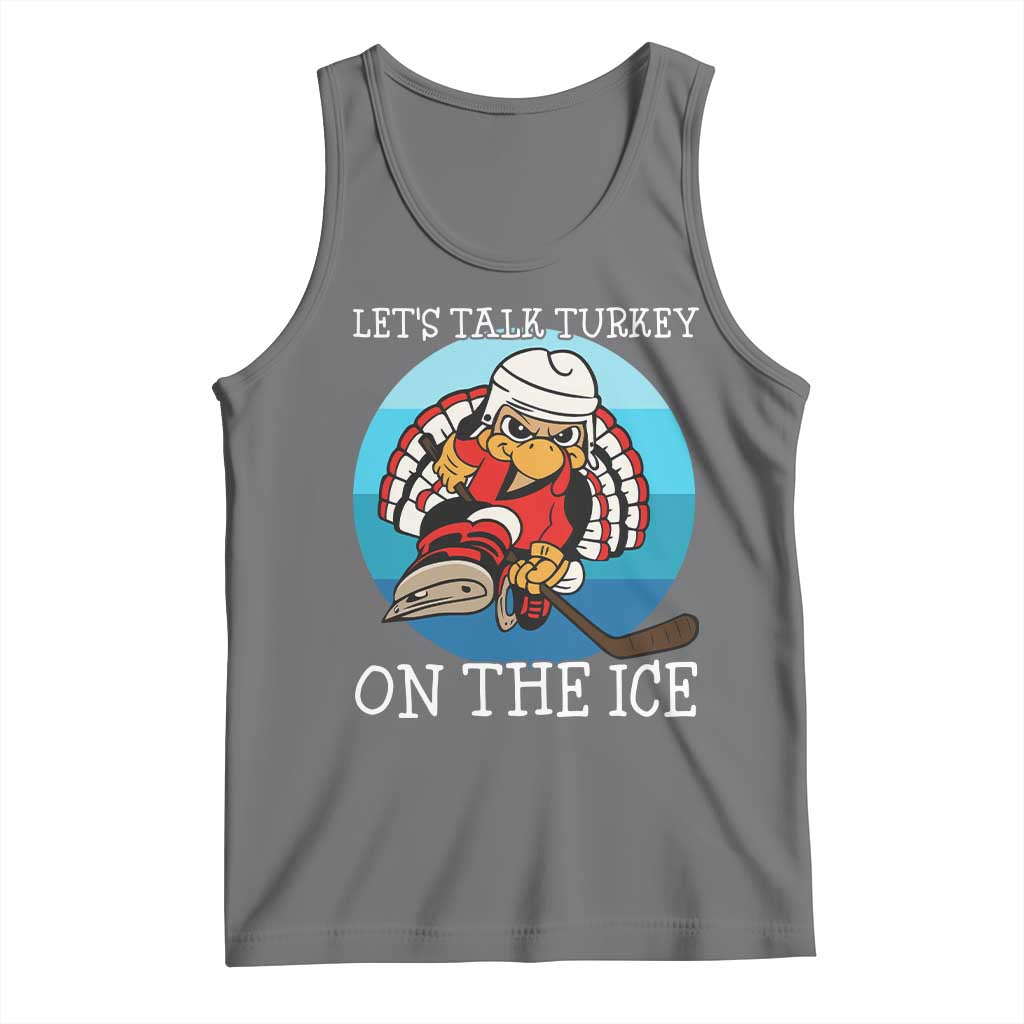 Lets Talk Turkey On The Ice Tank Top Retro Ocean Blue Ice Hockey Gift - Wonder Print Shop