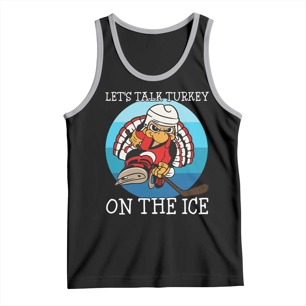 Lets Talk Turkey On The Ice Tank Top Retro Ocean Blue Ice Hockey Gift - Wonder Print Shop