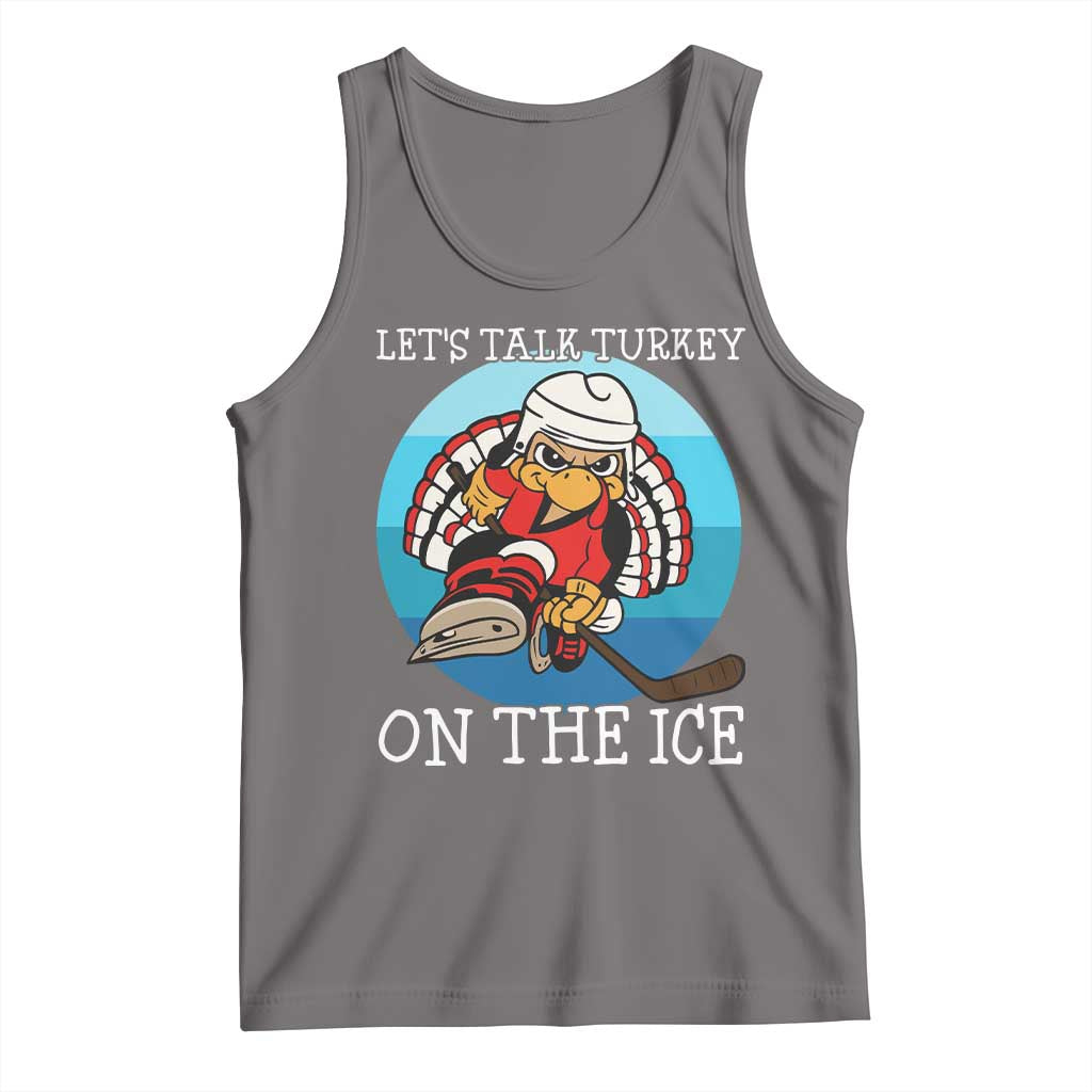 Lets Talk Turkey On The Ice Tank Top Retro Ocean Blue Ice Hockey Gift - Wonder Print Shop