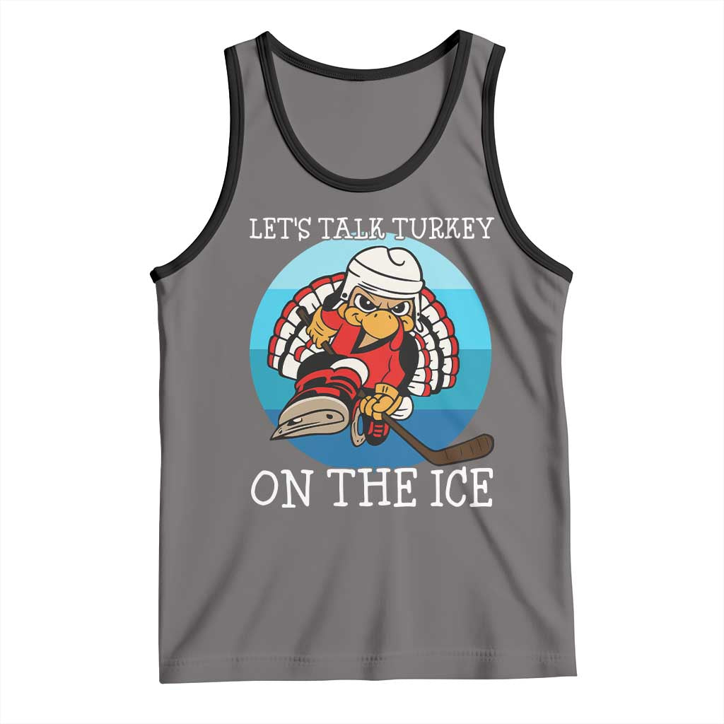 Lets Talk Turkey On The Ice Tank Top Retro Ocean Blue Ice Hockey Gift - Wonder Print Shop