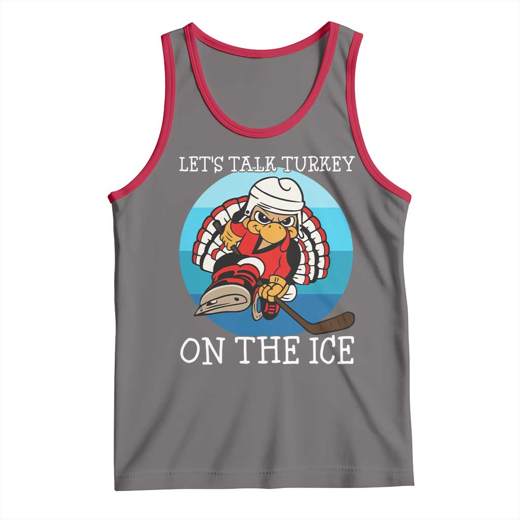 Lets Talk Turkey On The Ice Tank Top Retro Ocean Blue Ice Hockey Gift - Wonder Print Shop