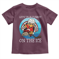 Lets Talk Turkey On The Ice Toddler T Shirt Retro Ocean Blue Ice Hockey Gift - Wonder Print Shop