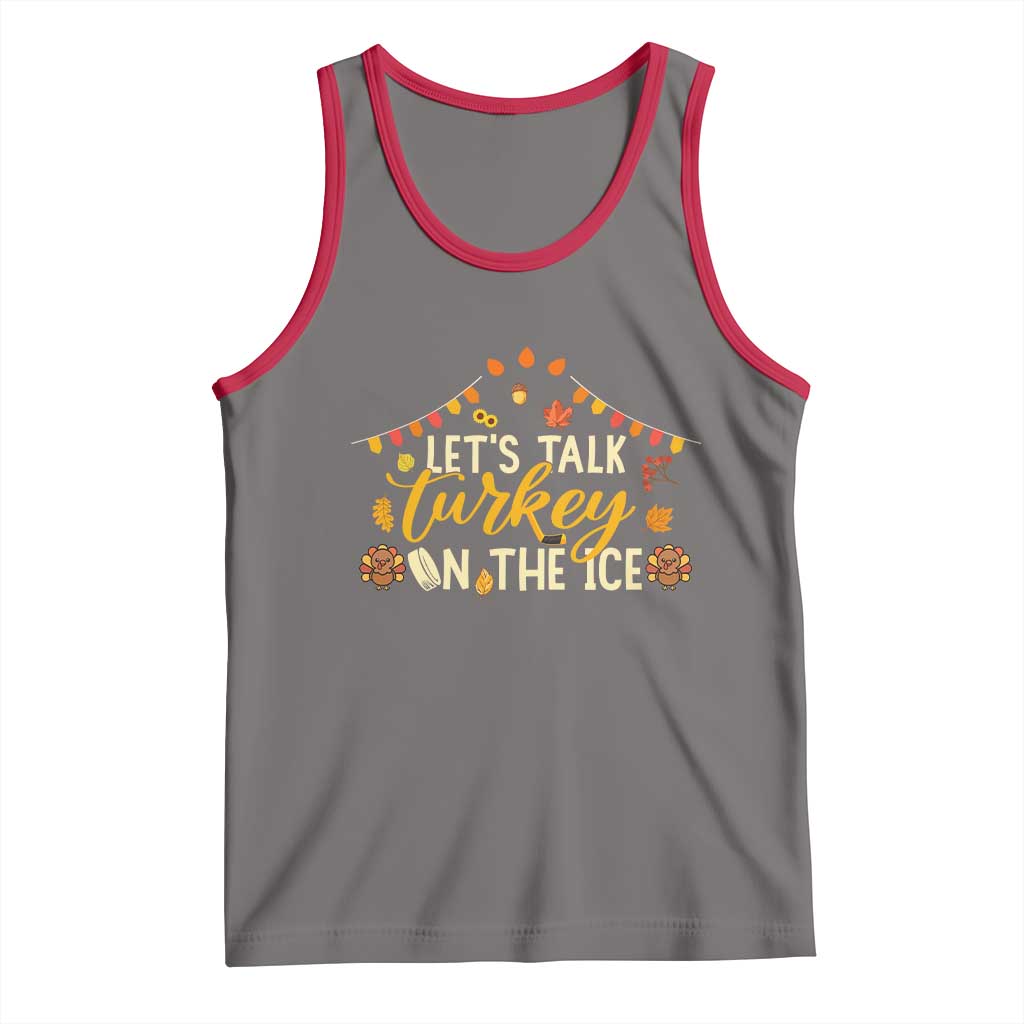 Funny Thanksgiving Ice Hockey Gift Tank Top Lets Talk Turkey On The Ice - Wonder Print Shop