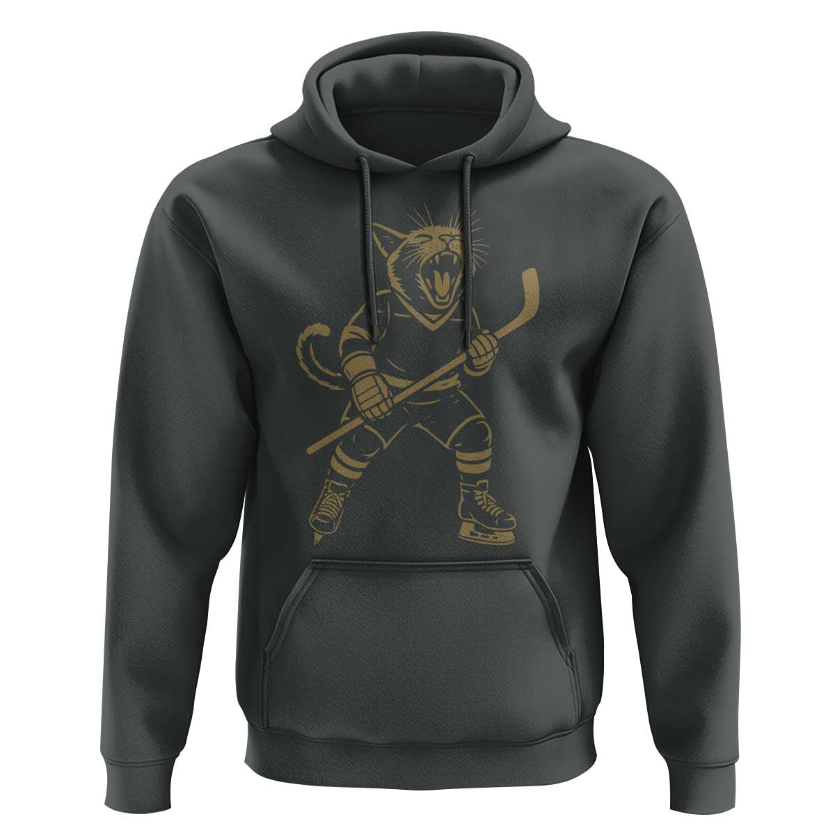 Vintage Cat Playing Hockey Hoodie Kitten Lover Player Gift - Wonder Print Shop