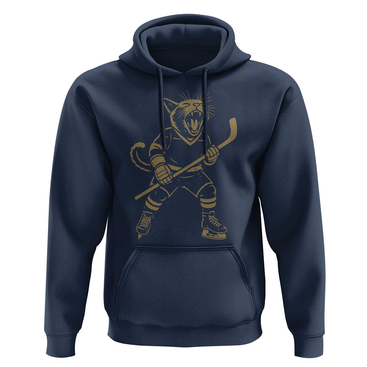 Vintage Cat Playing Hockey Hoodie Kitten Lover Player Gift - Wonder Print Shop