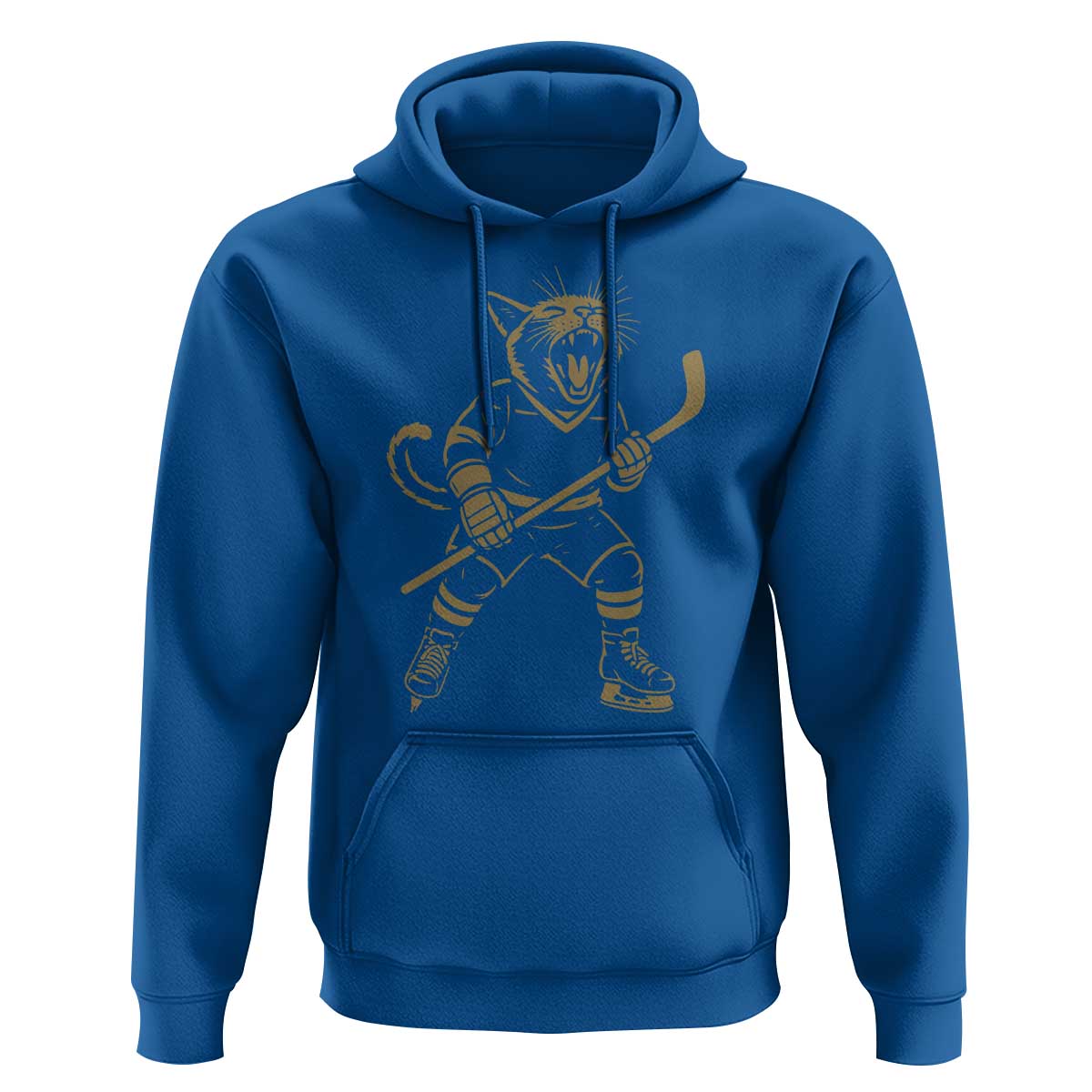 Vintage Cat Playing Hockey Hoodie Kitten Lover Player Gift - Wonder Print Shop
