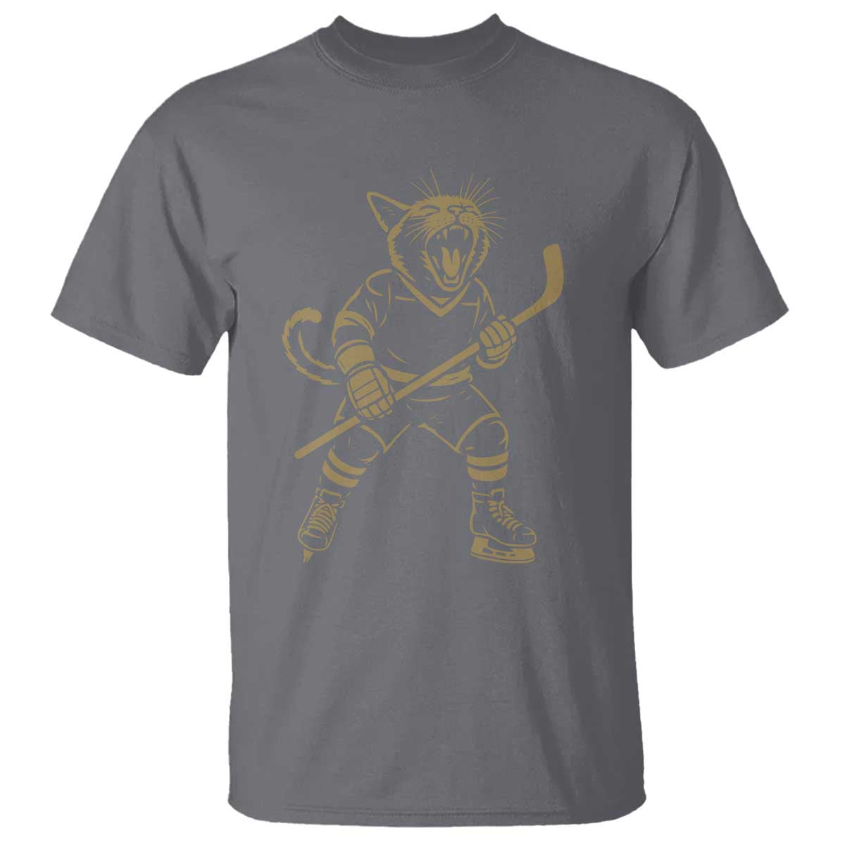 Vintage Cat Playing Hockey T Shirt Kitten Lover Player Gift - Wonder Print Shop