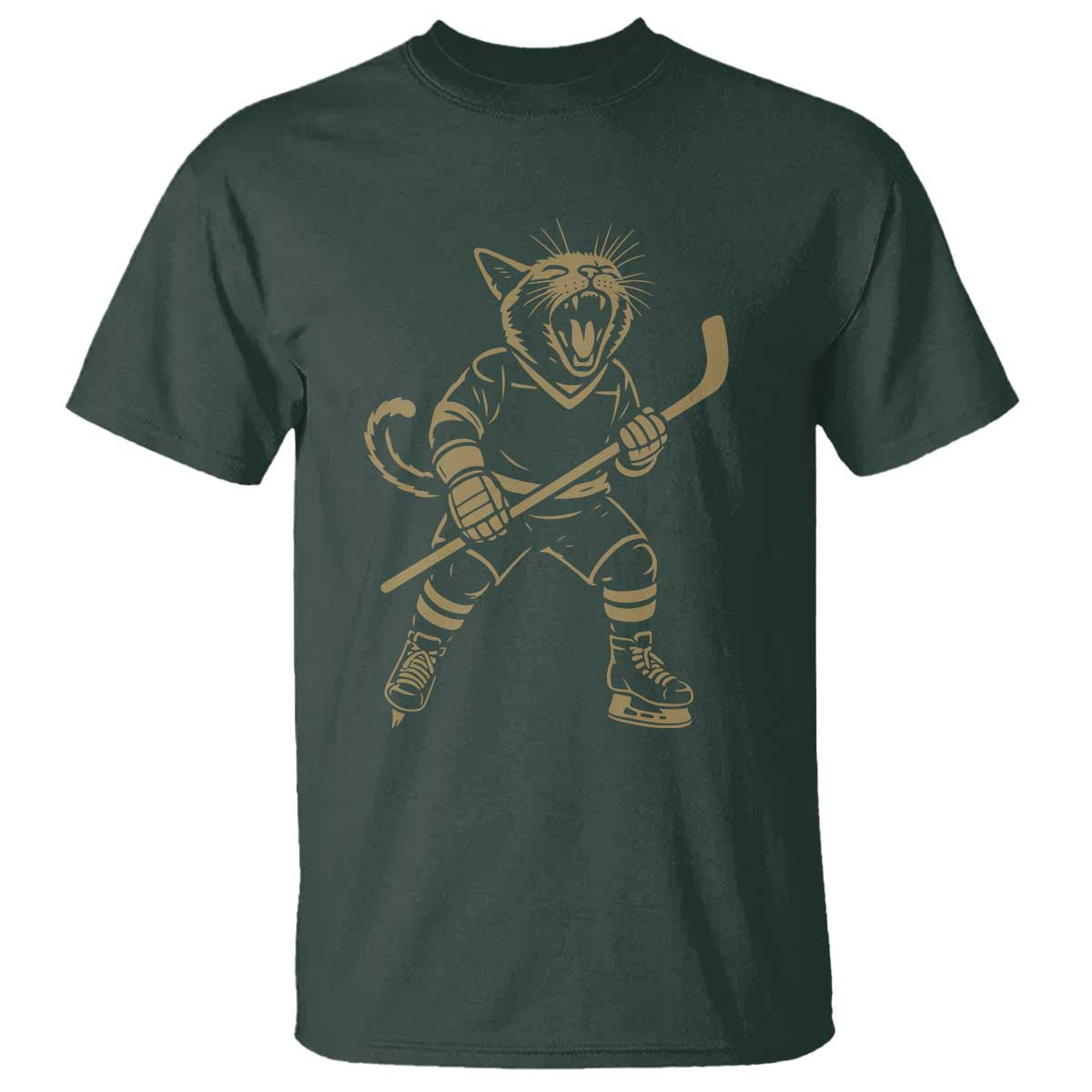 Vintage Cat Playing Hockey T Shirt Kitten Lover Player Gift - Wonder Print Shop