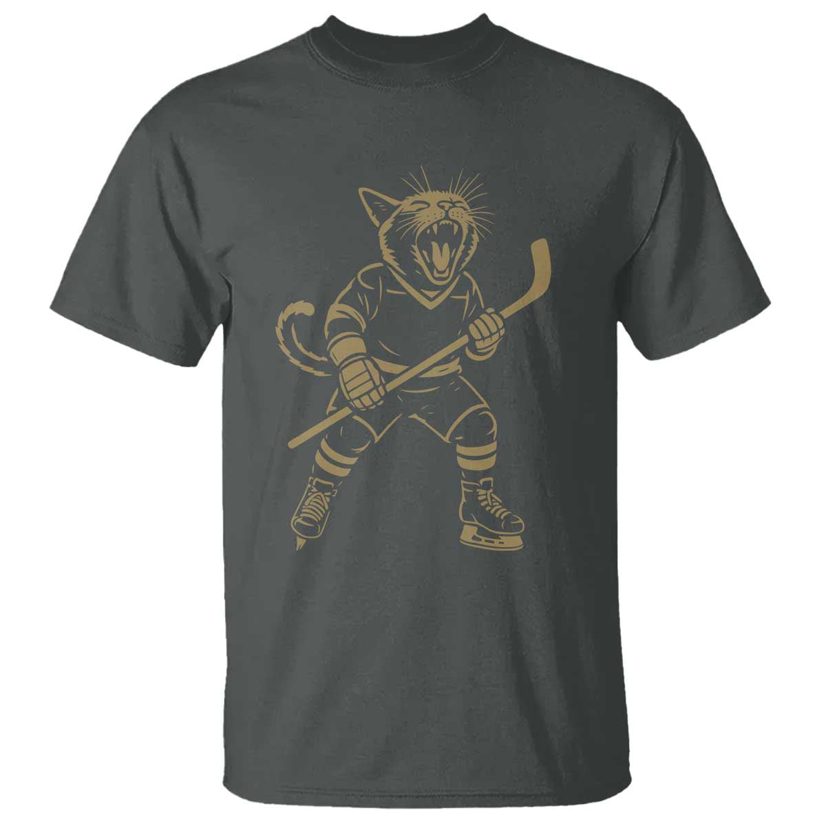 Vintage Cat Playing Hockey T Shirt Kitten Lover Player Gift - Wonder Print Shop