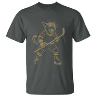 Vintage Cat Playing Hockey T Shirt Kitten Lover Player Gift - Wonder Print Shop