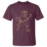 Vintage Cat Playing Hockey T Shirt Kitten Lover Player Gift - Wonder Print Shop