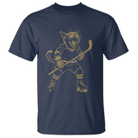 Vintage Cat Playing Hockey T Shirt Kitten Lover Player Gift - Wonder Print Shop