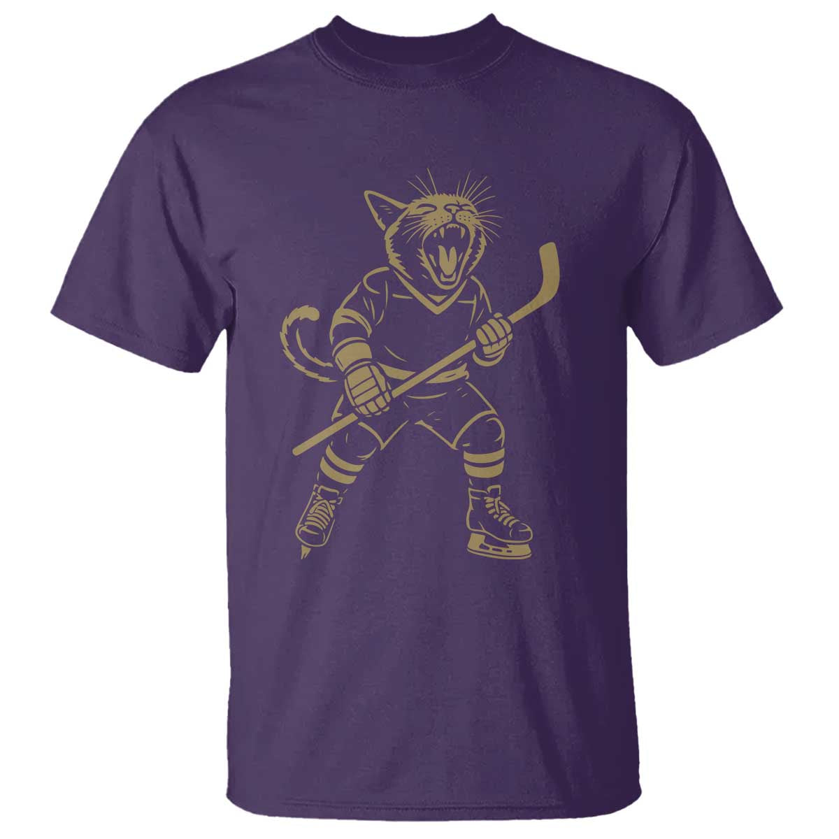 Vintage Cat Playing Hockey T Shirt Kitten Lover Player Gift - Wonder Print Shop