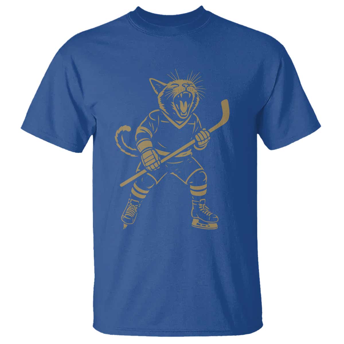 Vintage Cat Playing Hockey T Shirt Kitten Lover Player Gift - Wonder Print Shop