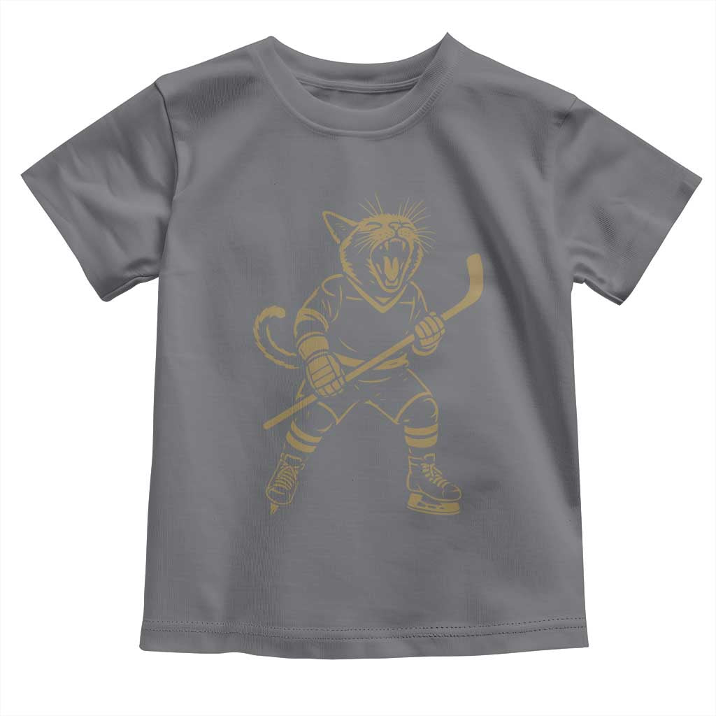 Vintage Cat Playing Hockey Toddler T Shirt Kitten Lover Player Gift - Wonder Print Shop