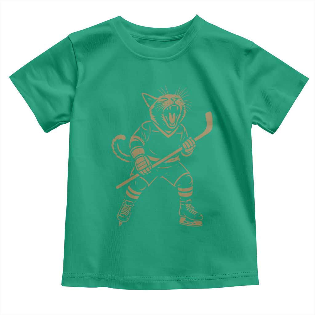 Vintage Cat Playing Hockey Toddler T Shirt Kitten Lover Player Gift - Wonder Print Shop