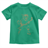 Vintage Cat Playing Hockey Toddler T Shirt Kitten Lover Player Gift - Wonder Print Shop