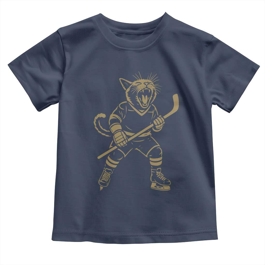 Vintage Cat Playing Hockey Toddler T Shirt Kitten Lover Player Gift - Wonder Print Shop