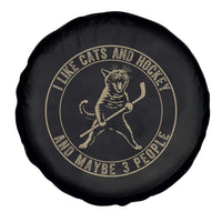 Vintage I Like Cats And Hockey And Maybe Three People Funny Gift Spare Tire Cover - Wonder Print Shop