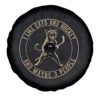 Vintage I Like Cats And Hockey And Maybe Three People Funny Gift Spare Tire Cover - Wonder Print Shop