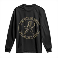 Vintage I Like Cats And Hockey And Maybe Three People Funny Gift Long Sleeve Shirt - Wonder Print Shop