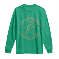 Vintage I Like Cats And Hockey And Maybe Three People Funny Gift Long Sleeve Shirt - Wonder Print Shop