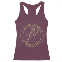 Vintage I Like Cats And Hockey And Maybe Three People Funny Gift Racerback Tank Top - Wonder Print Shop