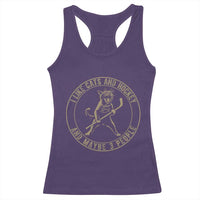 Vintage I Like Cats And Hockey And Maybe Three People Funny Gift Racerback Tank Top - Wonder Print Shop