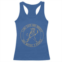 Vintage I Like Cats And Hockey And Maybe Three People Funny Gift Racerback Tank Top - Wonder Print Shop