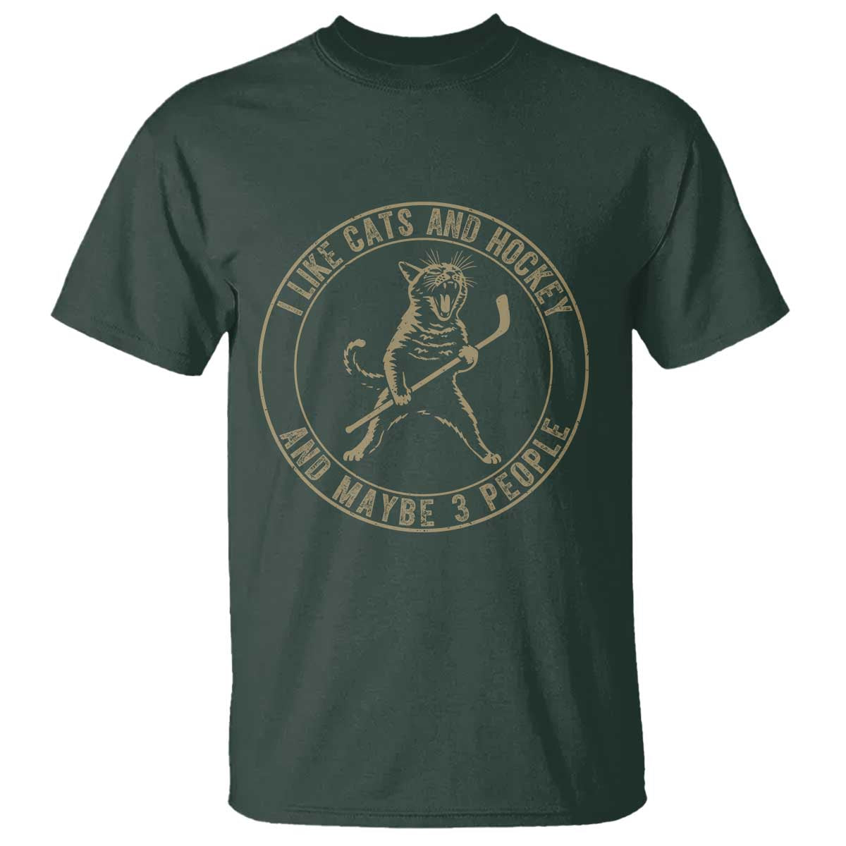 Vintage I Like Cats And Hockey And Maybe Three People Funny Gift T Shirt - Wonder Print Shop