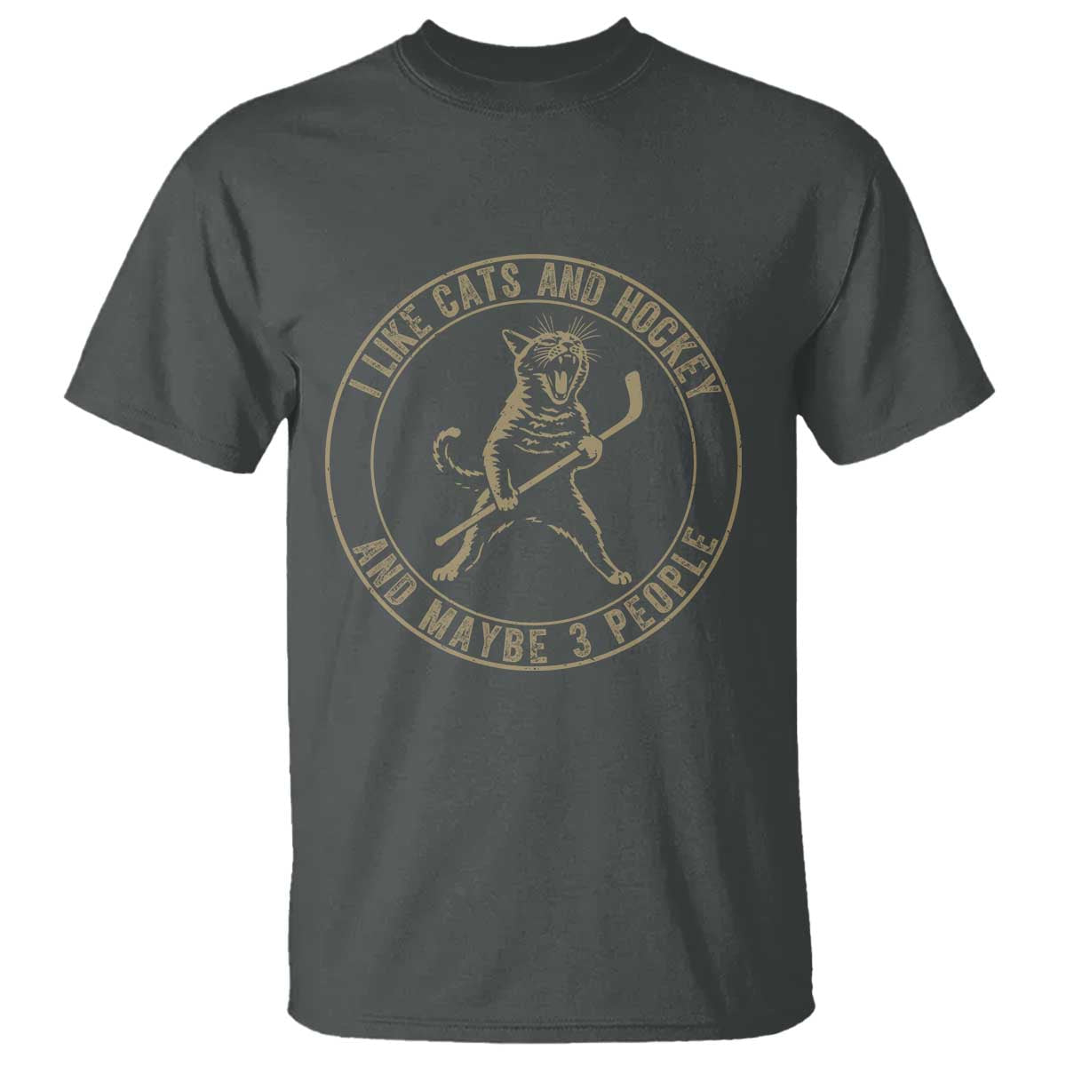 Vintage I Like Cats And Hockey And Maybe Three People Funny Gift T Shirt - Wonder Print Shop