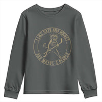 Vintage I Like Cats And Hockey And Maybe Three People Funny Gift Youth Sweatshirt - Wonder Print Shop