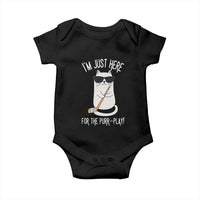 Im Just Here For The Purr Play Baby Onesie Funny Cat Hockey Gift - Wonder Print Shop