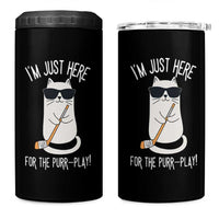 Im Just Here For The Purr Play 4 in 1 Can Cooler Tumbler Funny Cat Hockey Gift - Wonder Print Shop