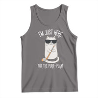 Im Just Here For The Purr Play Tank Top Funny Cat Hockey Gift - Wonder Print Shop