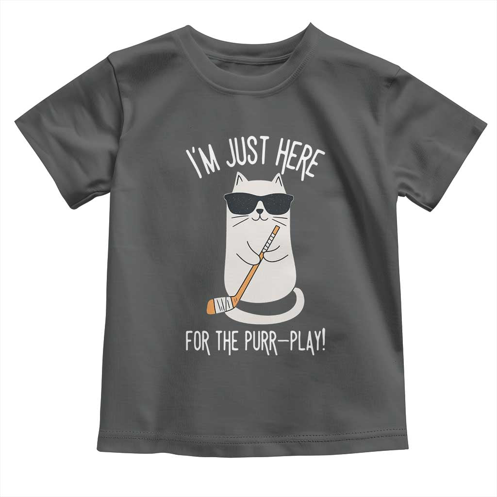Im Just Here For The Purr Play Toddler T Shirt Funny Cat Hockey Gift - Wonder Print Shop