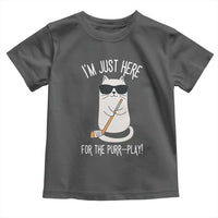 Im Just Here For The Purr Play Toddler T Shirt Funny Cat Hockey Gift - Wonder Print Shop
