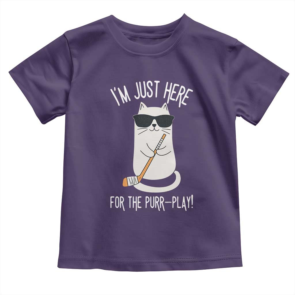Im Just Here For The Purr Play Toddler T Shirt Funny Cat Hockey Gift - Wonder Print Shop