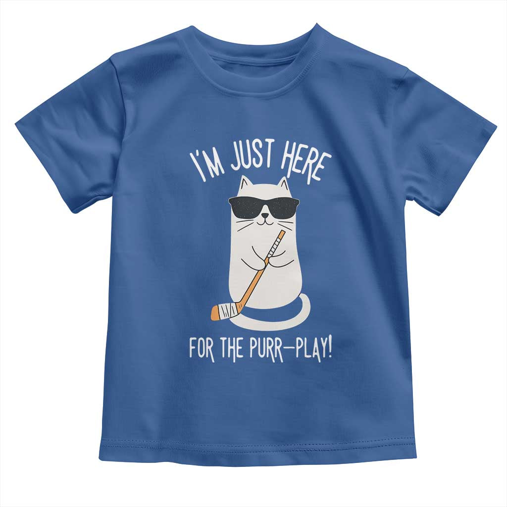 Im Just Here For The Purr Play Toddler T Shirt Funny Cat Hockey Gift - Wonder Print Shop