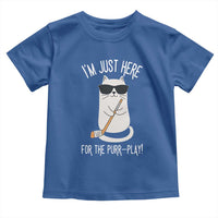 Im Just Here For The Purr Play Toddler T Shirt Funny Cat Hockey Gift - Wonder Print Shop