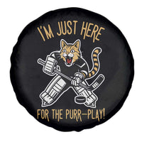 Vintage Cat Hockey Goalie Spare Tire Cover Funny Im Just Here For The Purr Play Gift - Wonder Print Shop
