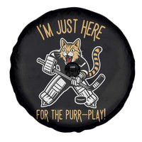 Vintage Cat Hockey Goalie Spare Tire Cover Funny Im Just Here For The Purr Play Gift - Wonder Print Shop
