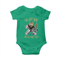 Vintage Cat Hockey Goalie Baby Onesie Funny Im Just Here For The Purr Play Gift - Wonder Print Shop