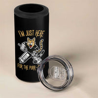 Vintage Cat Hockey Goalie 4 in 1 Can Cooler Tumbler Funny Im Just Here For The Purr Play Gift - Wonder Print Shop