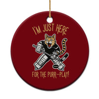 Vintage Cat Hockey Goalie Ceramic Ornament Funny Im Just Here For The Purr Play Gift - Wonder Print Shop